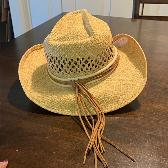 Shady Brady hat Woven Straw Western Hat with Braided Leather Band - Picture 3 of 12